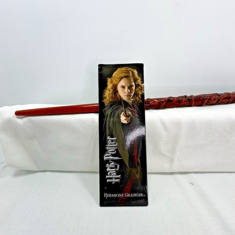 The Noble Collection Hermione Granger 12" Toy Wand & 3D Lenticular Bookmark Set